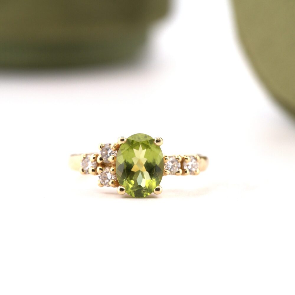 Terrazzo ~ peridot en diamant (Maat 50)